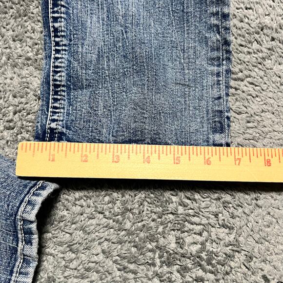 BKE Jeans Mens 30 (30x35) Jake Straight Thick Stitch Western Blue Denim Pant - Picture 11 of 11